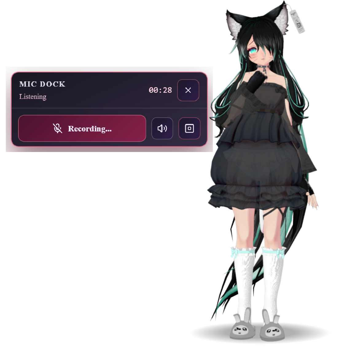 HoloWaifu microphone dock for push-to-talk voice